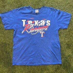 VTG Y2K MLB Genuine Merchandise Texas Rangers Blue Graphic Tee Shirt Mens Large